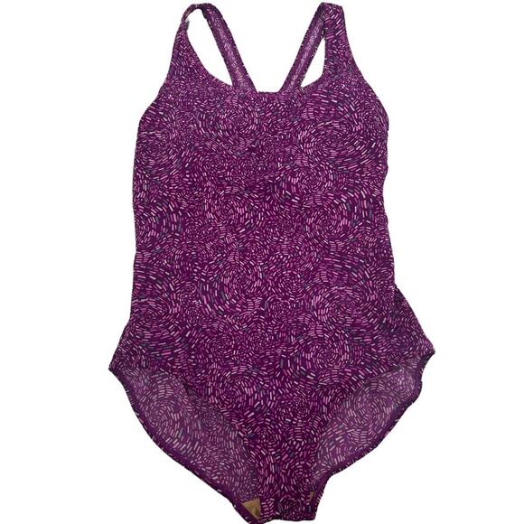 L.L. Bean Purple One Piece Swimsuit UPF 50+ Sun Protection Women's Size 14 Reg - Picture 1 of 9